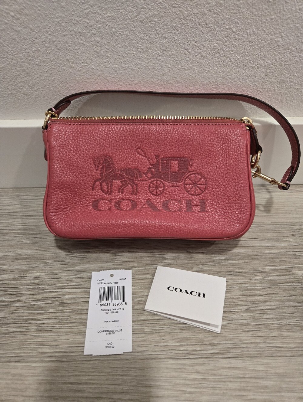 COACH Pebble Leather Pink Purse
